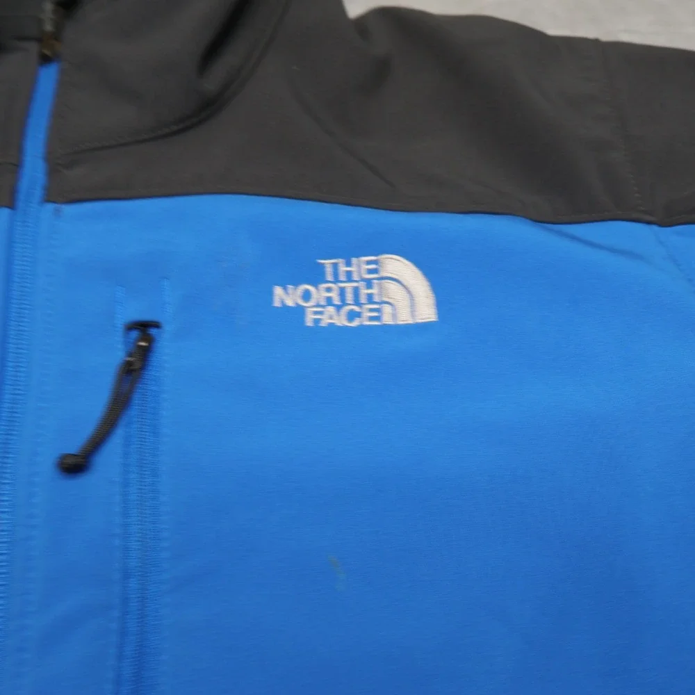 North Face Jacket Mens XL Blue Softshell Apex Bionic Fleece Lined Wind Rain Hike